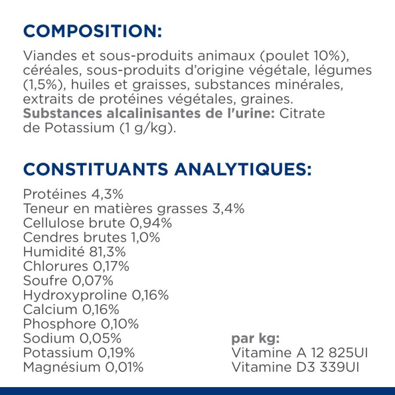 Chien c/d Urinary Care Mijotés Poulet & Légumes