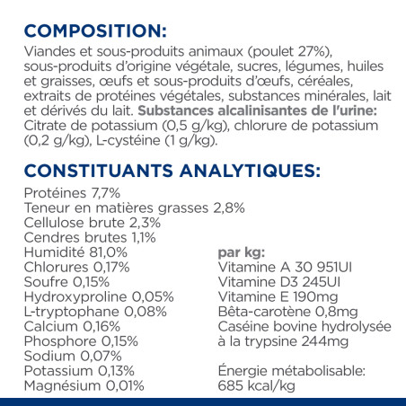 Chat c/d Urinary Stress Multicare + Metabolic au Poulet