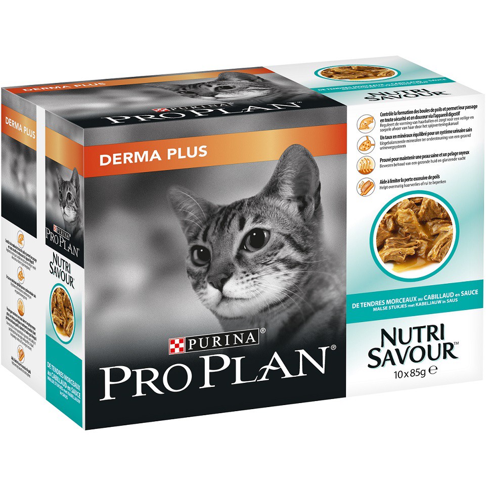 Purina Proplan Cat Derma Plus Saumon Sachets Fraicheurs Pour Chat